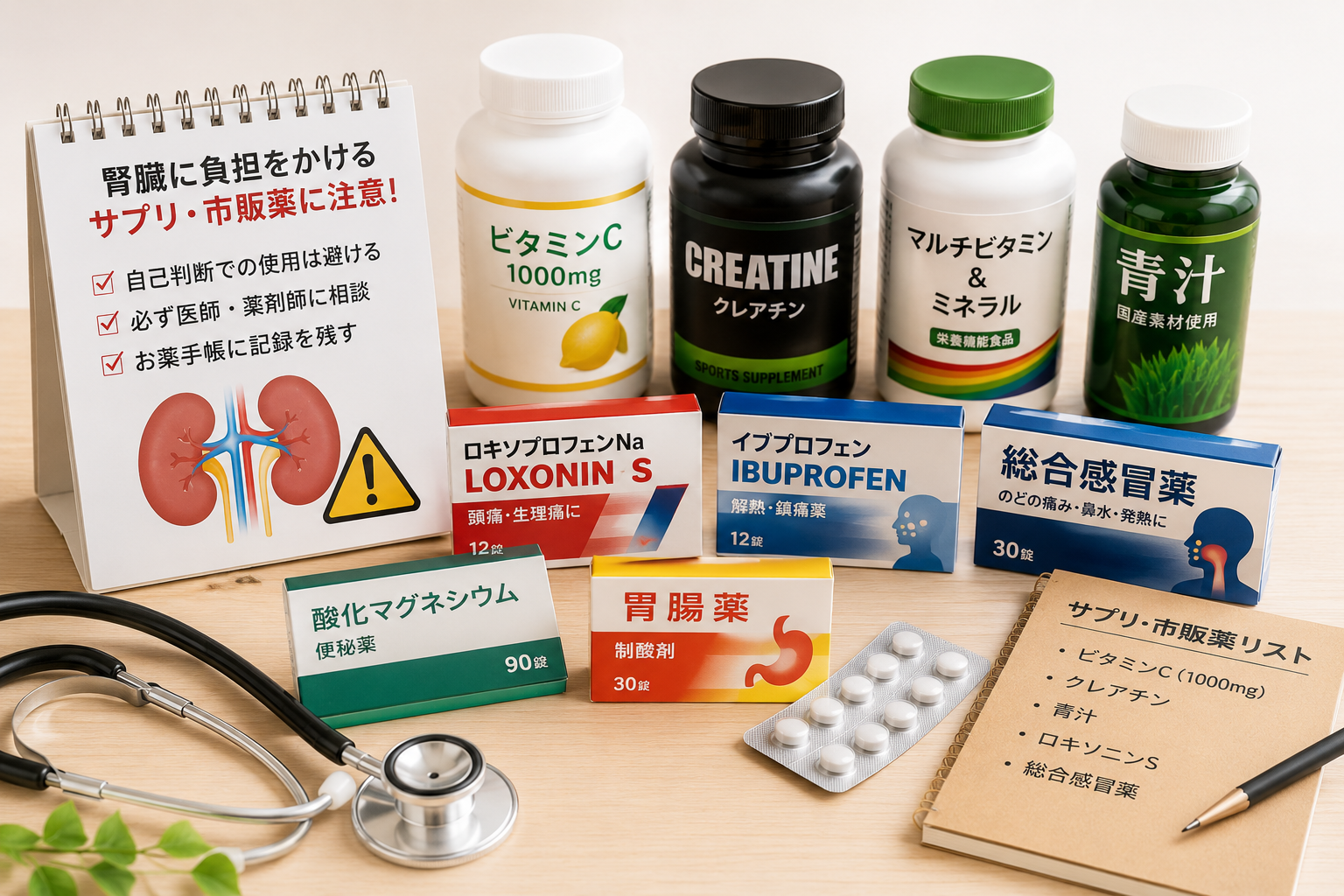 ダイエットサプリ CKD 腎臓が悪い人が飲んではいけないサプリ・市販薬リスト：意外な落とし穴