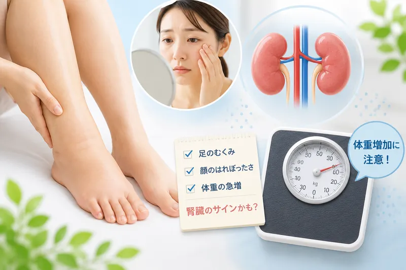 「むくみ」が続くなら腎臓のサインかもしれません。原因と受診のタイミング
