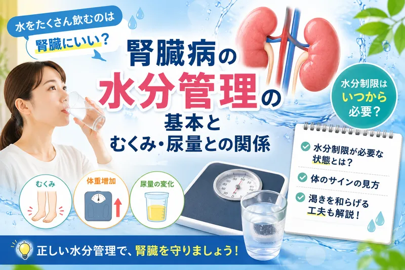 水分制限はいつから必要？腎臓病の「水分管理」の基本とむくみ・尿量との関係